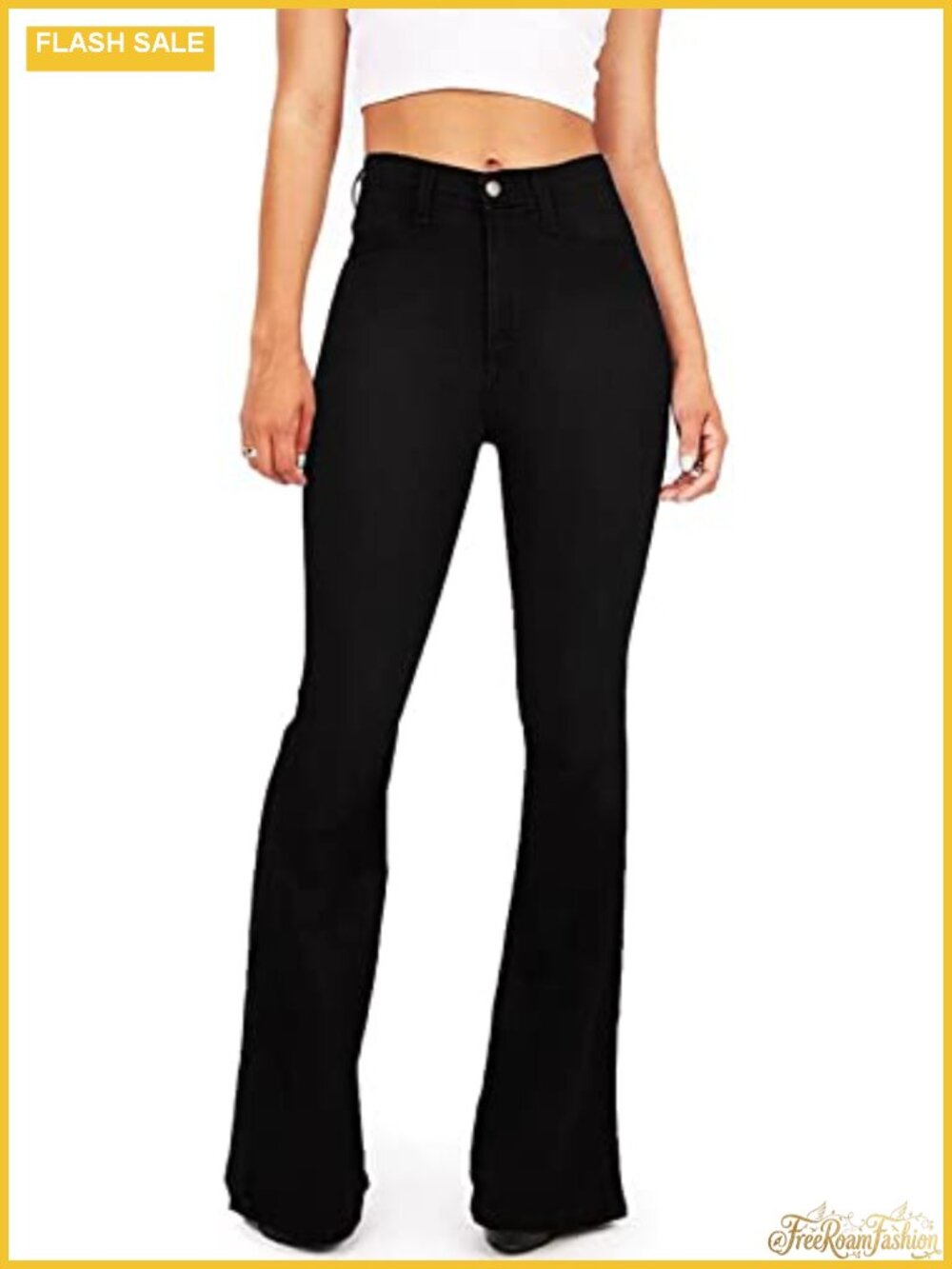 Women's High Rise Flared Bell Bottom Stretch Jeans